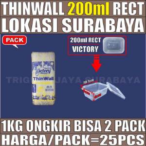 Thinwall Rect 200ml Pack 25pcs Victory