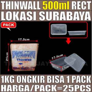 Thinwall Rect 500ml Pack 25pcs Victory