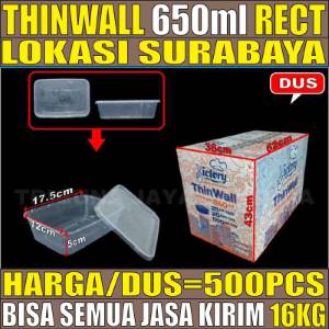 Thinwall Rect 650ml Dus Victory 500pcs Tebal 23.9gr vct