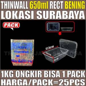 Thinwall Rect 650ml Pack 25pcs Victory