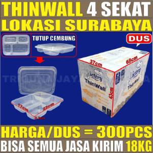 Thinwall 4 sekat Cembung Dome Dus 300pcs Victory Tebal 40gr vct