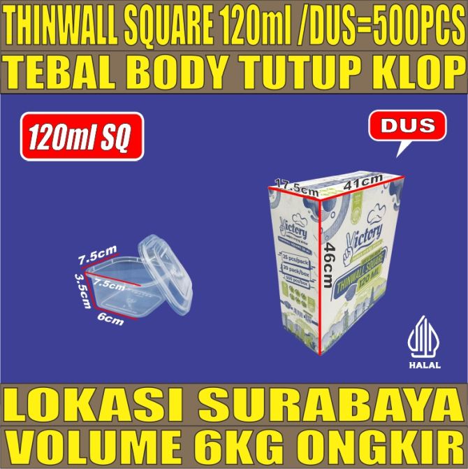 Thinwall SQ 120ml Dus 500pcs Victory Tebal 8gr vct