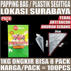 Plastik segitiga Papping Pipping Bag Corong Pack 100pcs