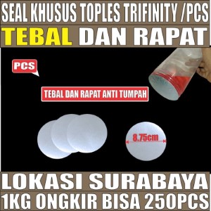 Seal aluminium u Toples PET Trifinity Segel Induksi Jar per pcs