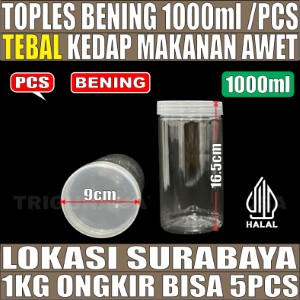 Toples 1000ml Per 1pcs Jar Silinder Bening Pet