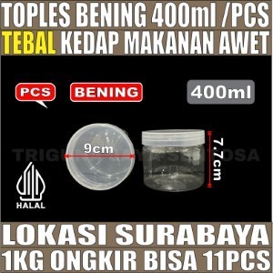 Toples 400ml Per 1pcs Jar Silinder Bening Pet