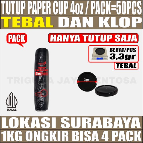 Tutup Paper Cup 4oz Pack 50pcs