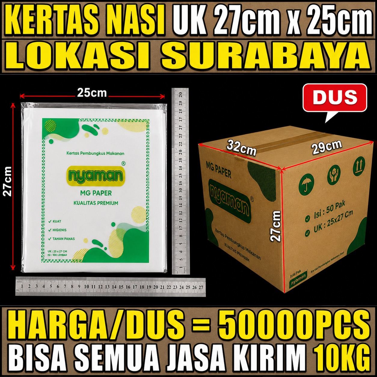Kertas Nasi Putih NYAMAN Kfc Dus 5000pcs dmn
